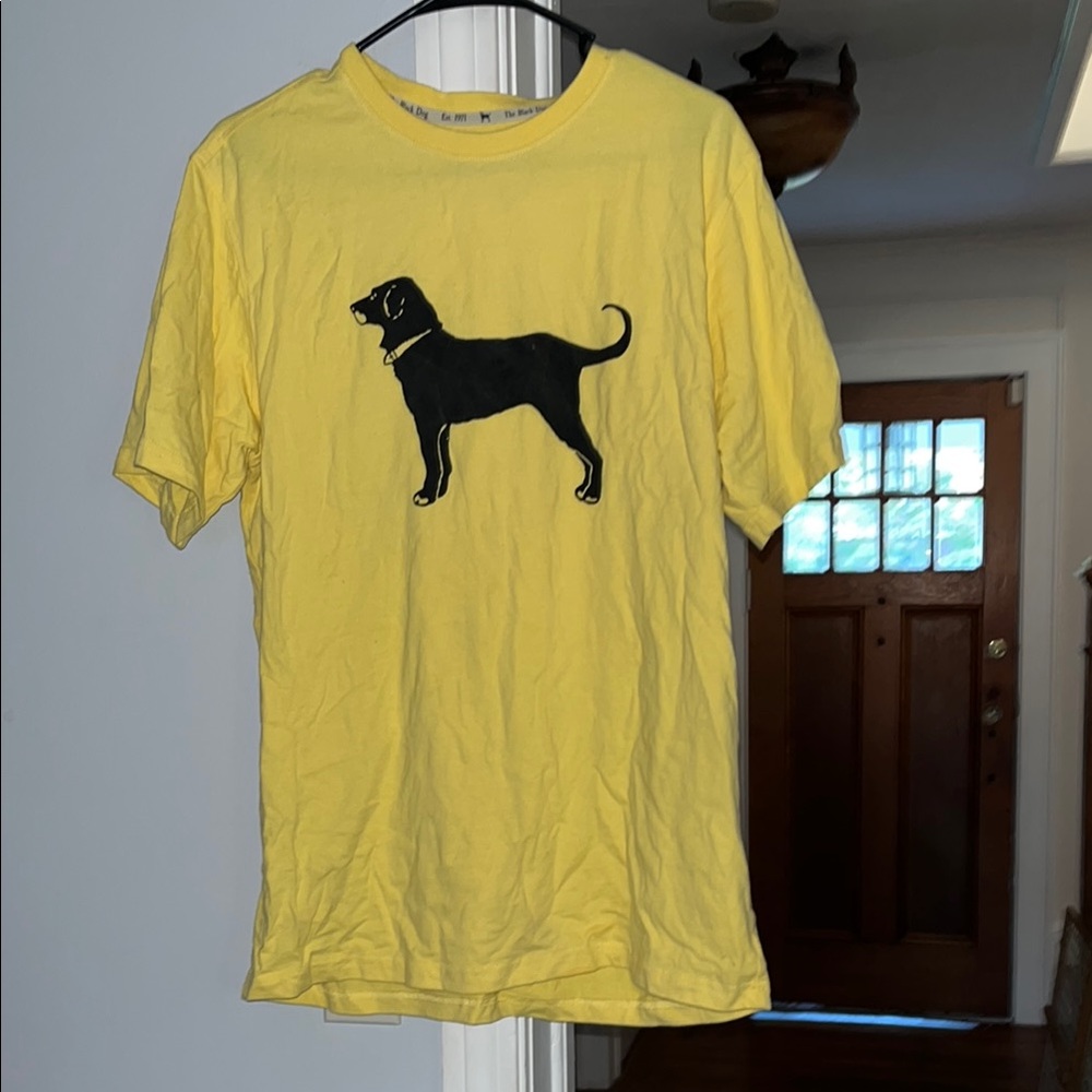 The Black Dog Yellow Tee with Black Silhouette